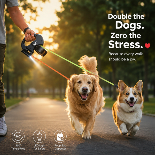 360° Tangle-Free Dog Leash with LED
