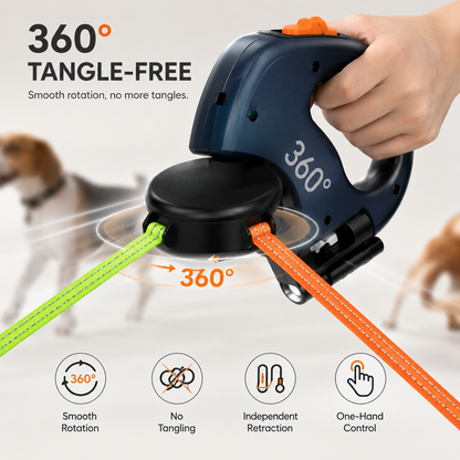 360° Tangle-Free Dog Leash with LED