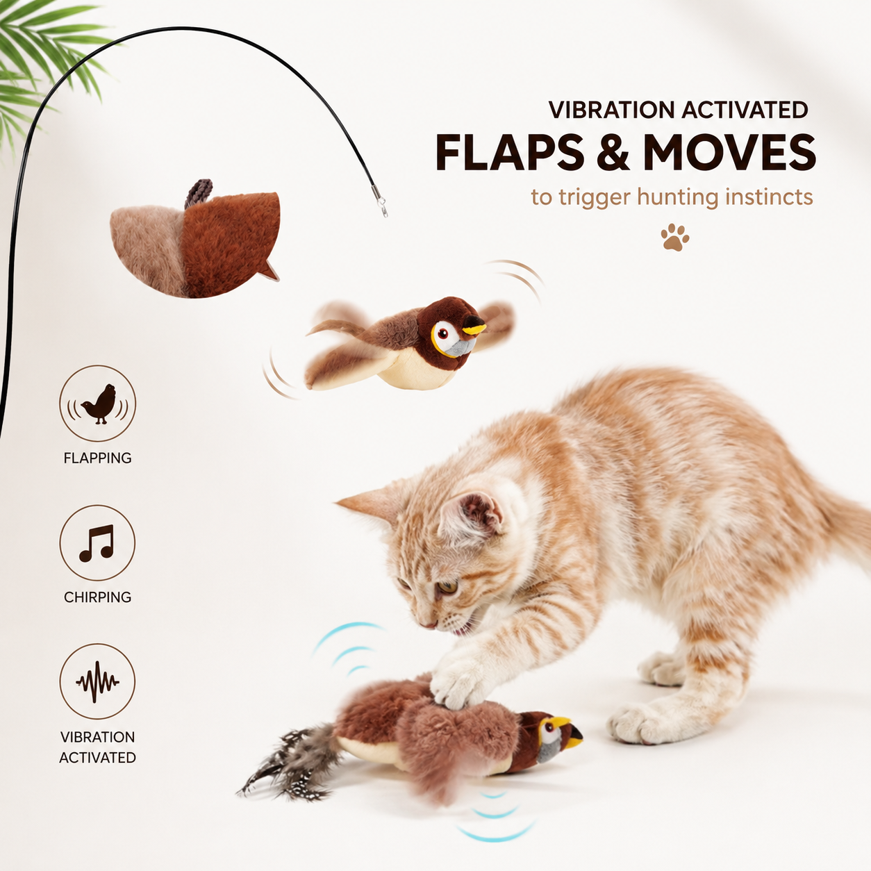 Electric Bird Cat Toy with Catnip