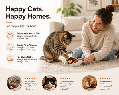 Electric Bird Cat Toy with Catnip