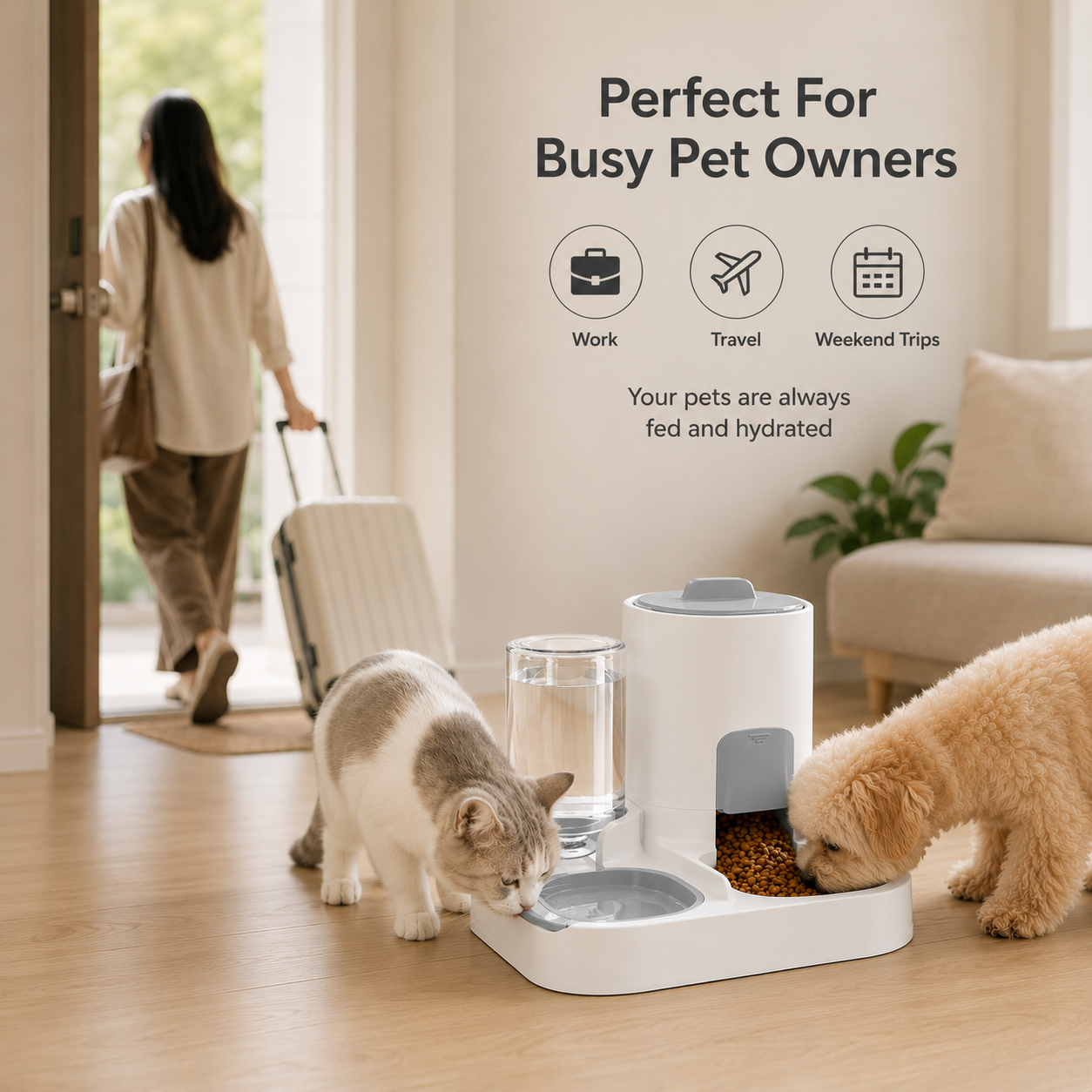 2-in-1 Pet Bowl – Food & Water Dispenser for Cats & Dogs
