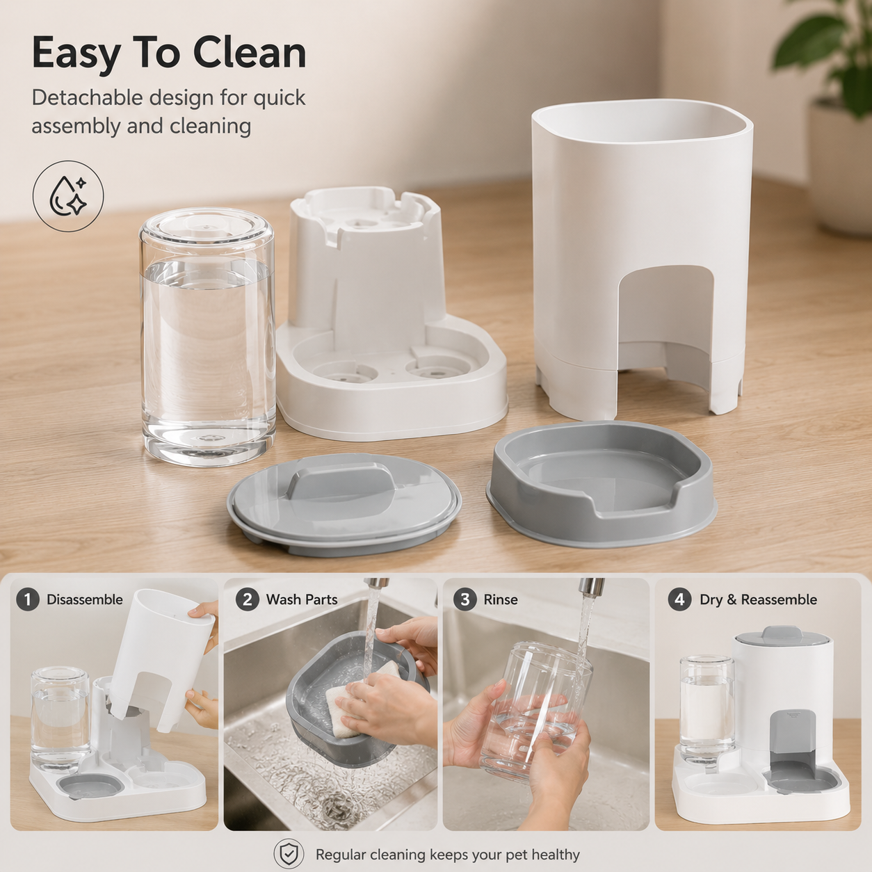 2-in-1 Pet Bowl – Food & Water Dispenser for Cats & Dogs