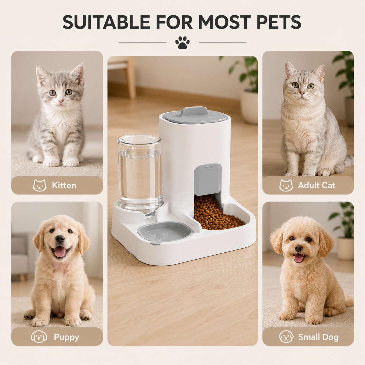 2-in-1 Pet Bowl – Food & Water Dispenser for Cats & Dogs