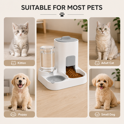 2-in-1 Pet Bowl – Food & Water Dispenser for Cats & Dogs
