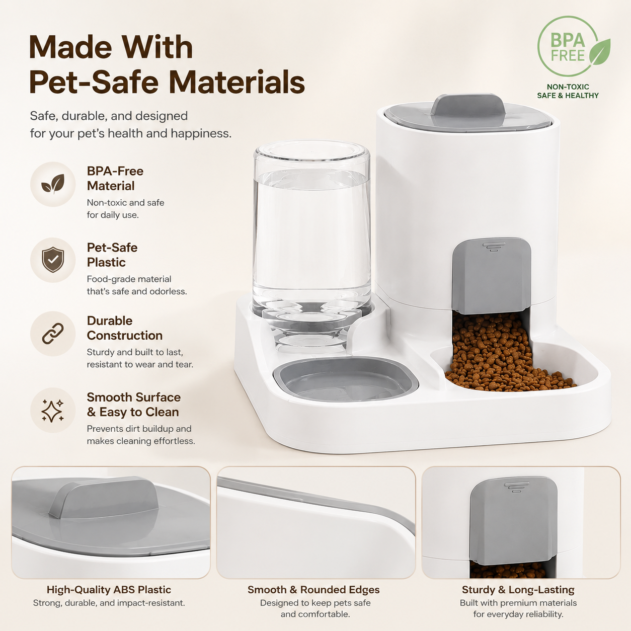 2-in-1 Pet Bowl – Food & Water Dispenser for Cats & Dogs