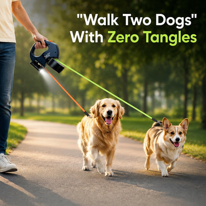 360° Tangle-Free Dog Leash with LED