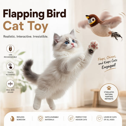 Electric Bird Cat Toy with Catnip